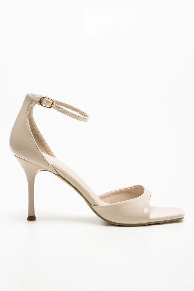 Patent Sandal Heels Natural