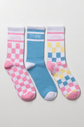 3 Pack Check Socks Multi