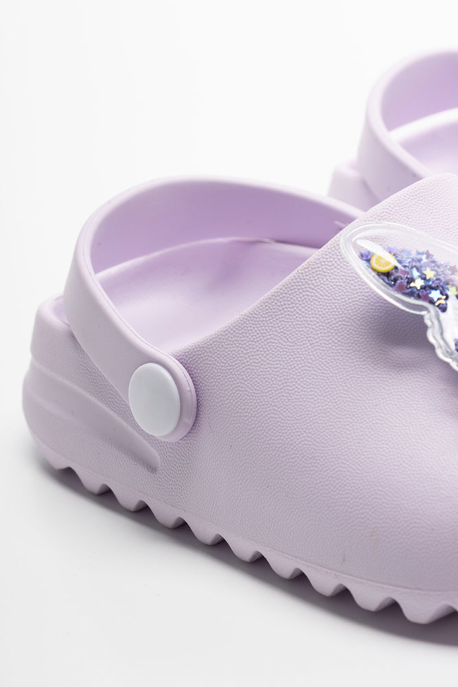 Glitter Butterfly Slides Lilac (3)