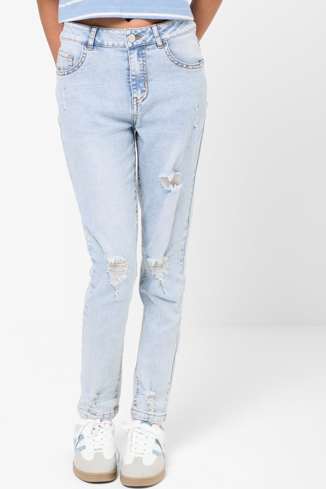Ripped Skinny Denim Jeans Blue (1)