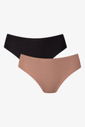 2 Pack Lazer Cut Bikini Black And Natural