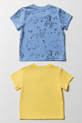 2 Pack Short Sleeve T-Shirts Yellow And Blue (3)