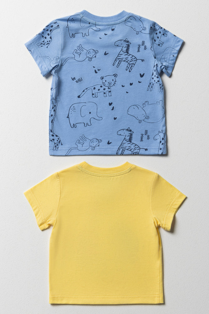 2 Pack Short Sleeve T-Shirts Yellow And Blue (3)