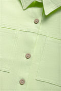 Linen Blend Short Sleeve Shirt Green (1)