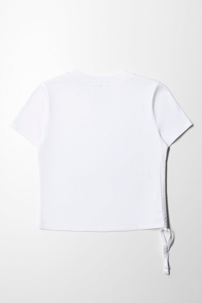 Calm Your Soul Side Tie T-Shirt White (2)