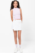 Denim Skorts White