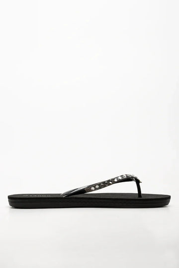 Diamante Flip Flops Black