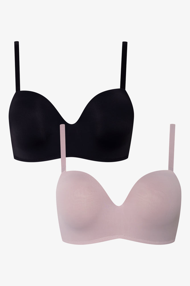 2 Pack Bonded Wings Multiway Bras Black And Natural (1)