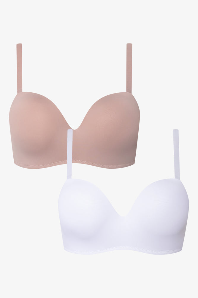2 Pack Bonded Wings Multiway Bras White And Natural (1)