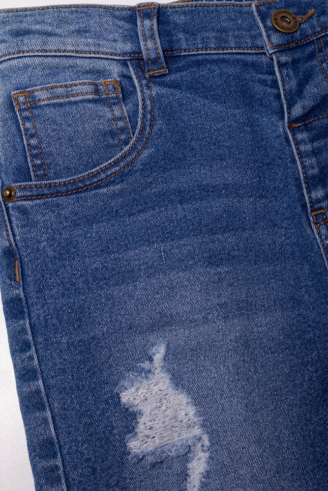 Ripped Denim Shorts Blue