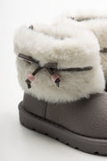 Fur Toggle Comfy Boots Grey (3)