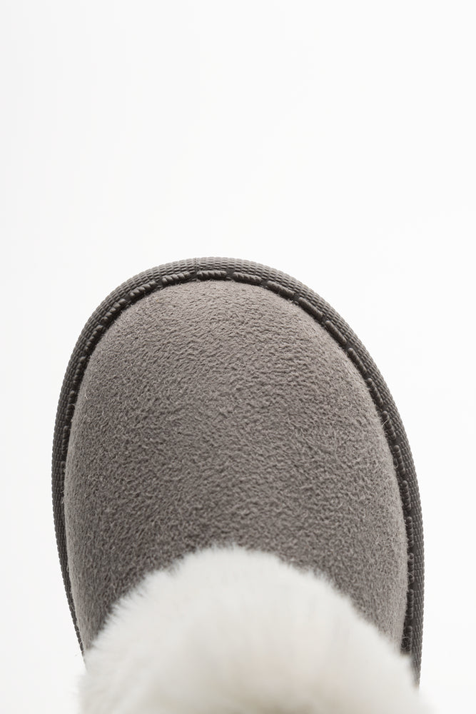 Fur Toggle Comfy Boots Grey (4)