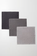 3 Pack Face Cloths Grey