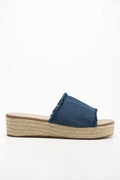 Wedge Mule Sandals Blue (1)