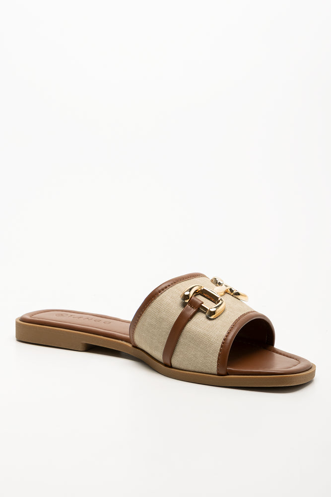 Trim Mule Sandals Natural