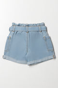 Heart Buckle Denim Shorts Blue (2)