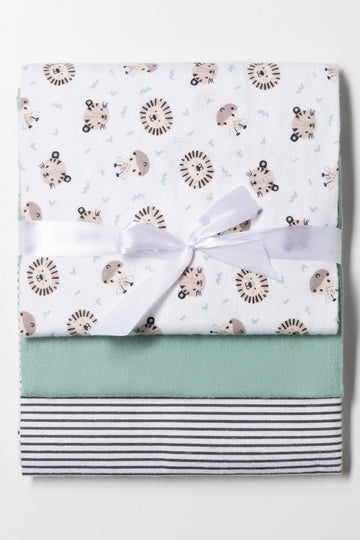 3 Pack Tiger Receiver Blankets Pink, White & Green