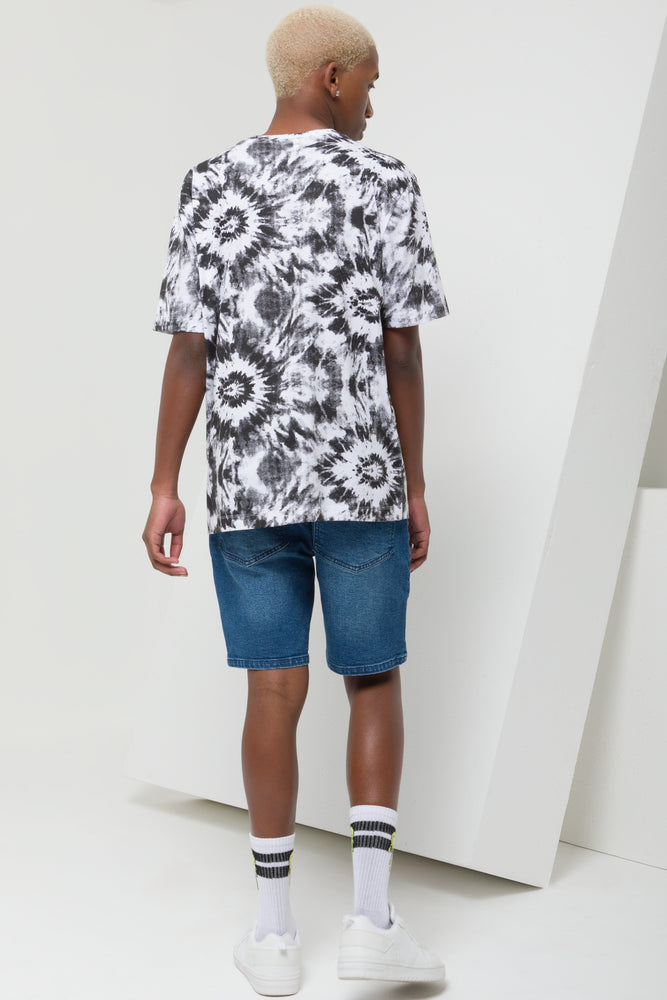 Cube X S.W. Smiley Tie Dye Short Sleeve T-Shirt Grey (2)