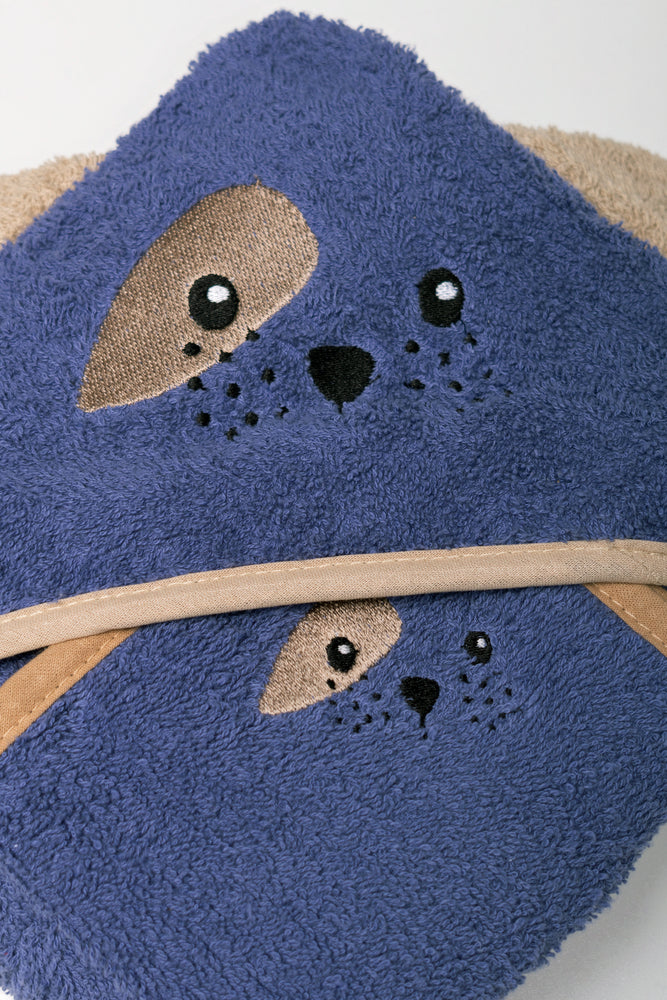 2 Piece Puppy Towel Set Blue