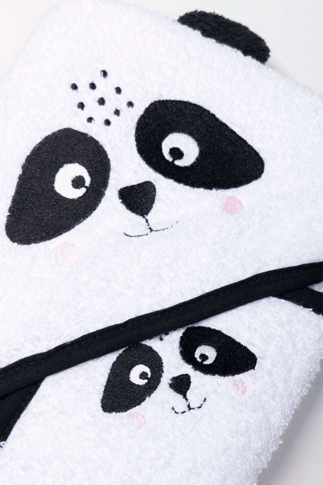 2 Piece Panda Towel Set White (1)