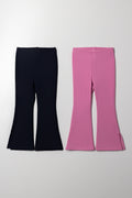 2 Pack Flare Leggings Pink And Navy