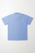 Short Sleeve Raised Collar Shirt Blue (4)