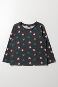 Heart Long Sleeve T-Shirt Dark Grey
