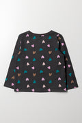 Heart Long Sleeve T-Shirt Dark Grey (2)