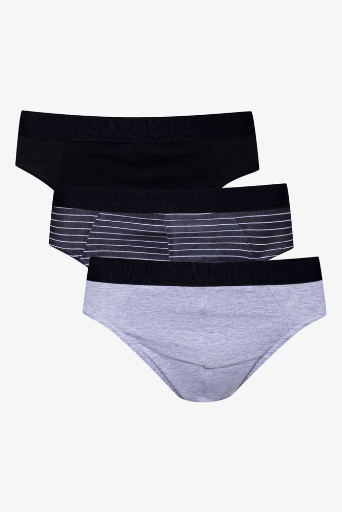 3 Pack Briefs Black And Grey