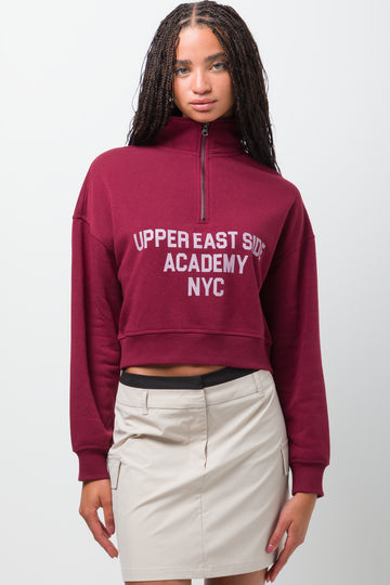 Quater Zip Top Burgundy