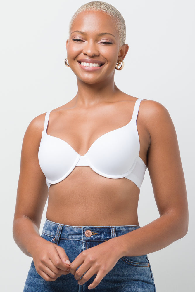 2 Pack Smooth Bonded Wing T-Shirt Bras White And Natural