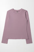 Long Sleeve Crew Neck T-Shirt Purple