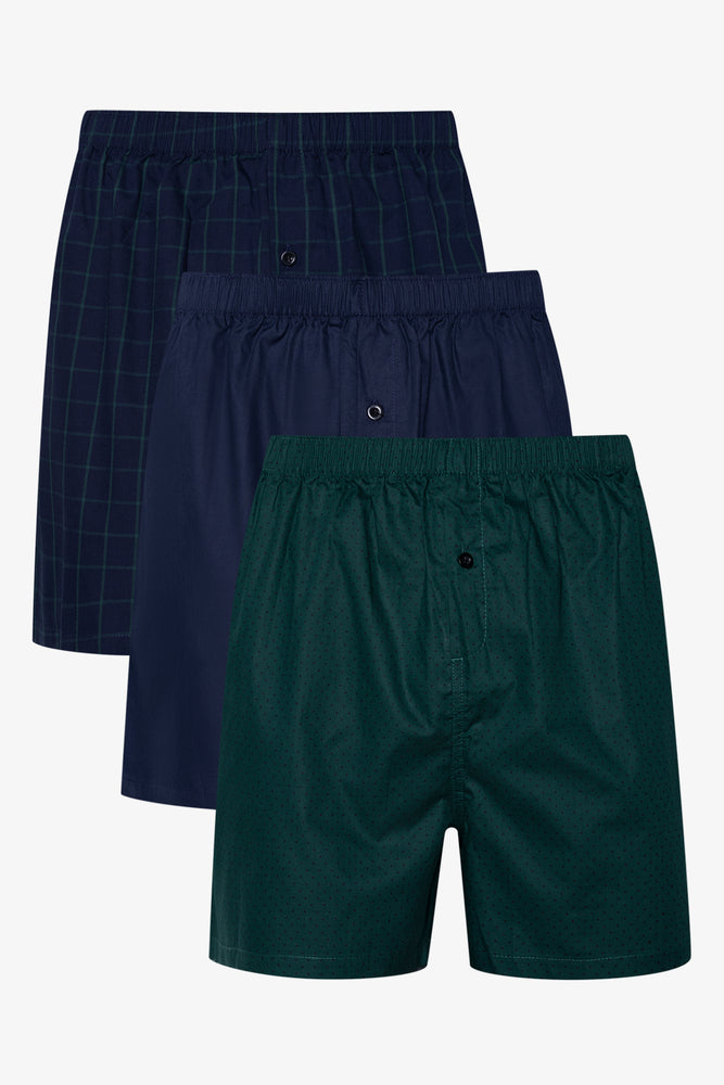 3 Pack Boxers Dark Green And Navy