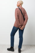 Buttoned Cable Knit Jersey  Brown (2)