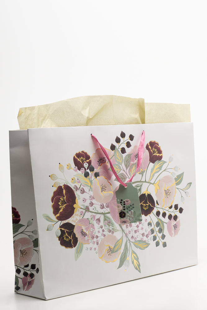 Love Berry Floral Giftbag With Tissue Paper Multi