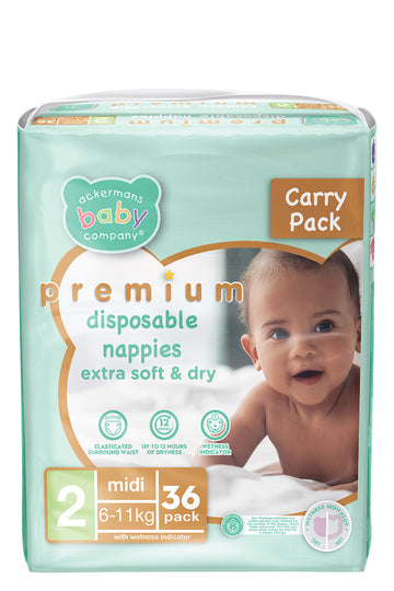 ABC Premium Midi Nappies 36'S