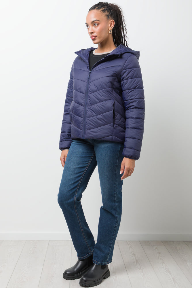 Hooded Puffer Jacket Navy