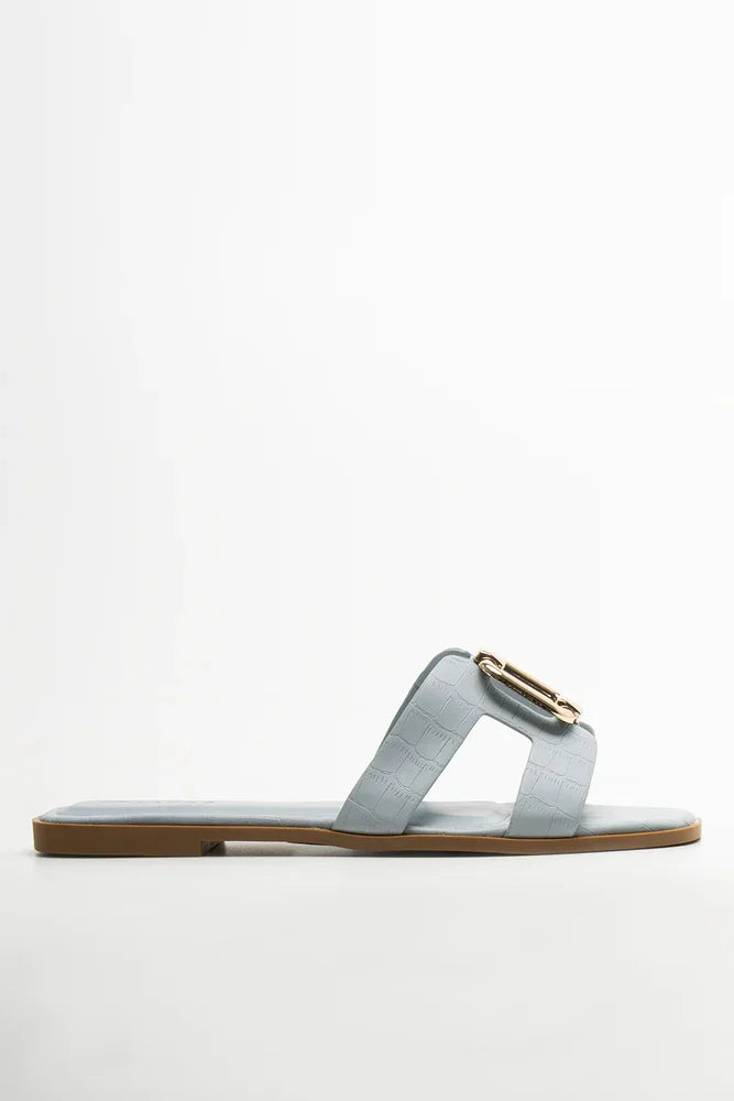 Cut Out Mule Sandals Blue (1)