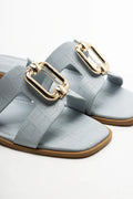Cut Out Mule Sandals Blue (2)