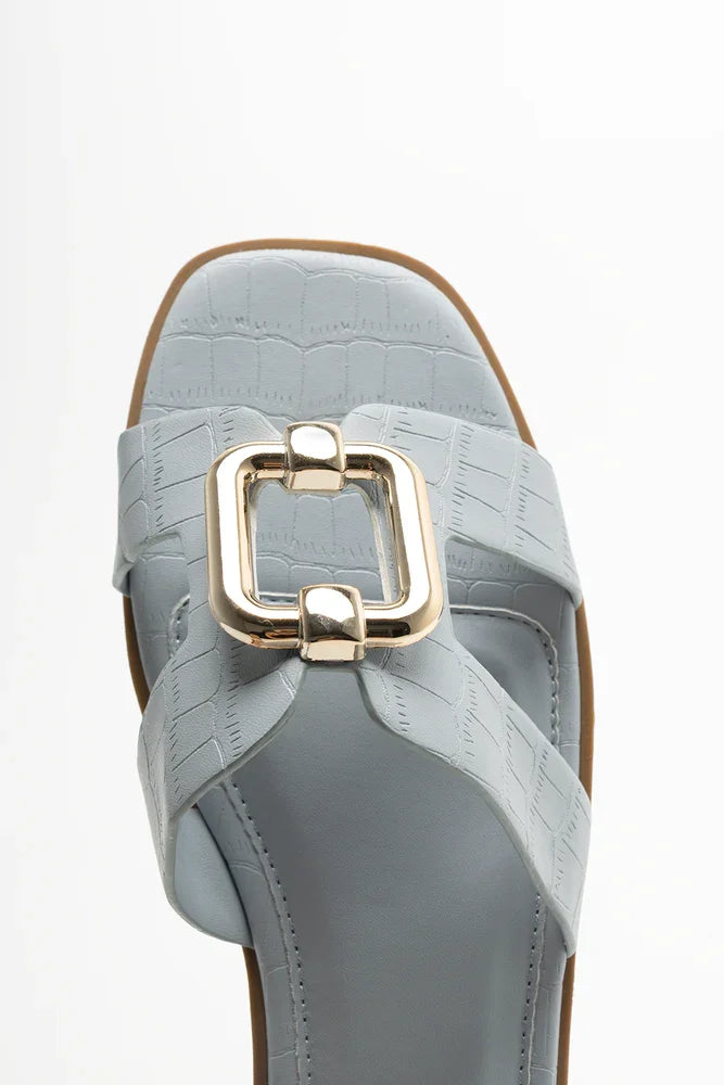Cut Out Mule Sandals Blue (4)