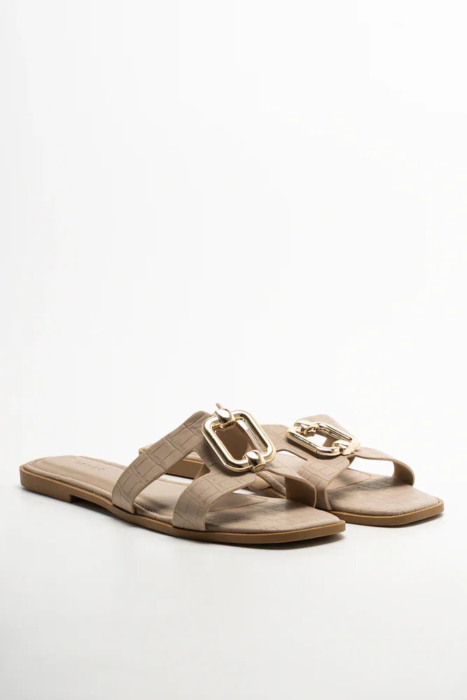 Cut Out Mule Sandals Natural