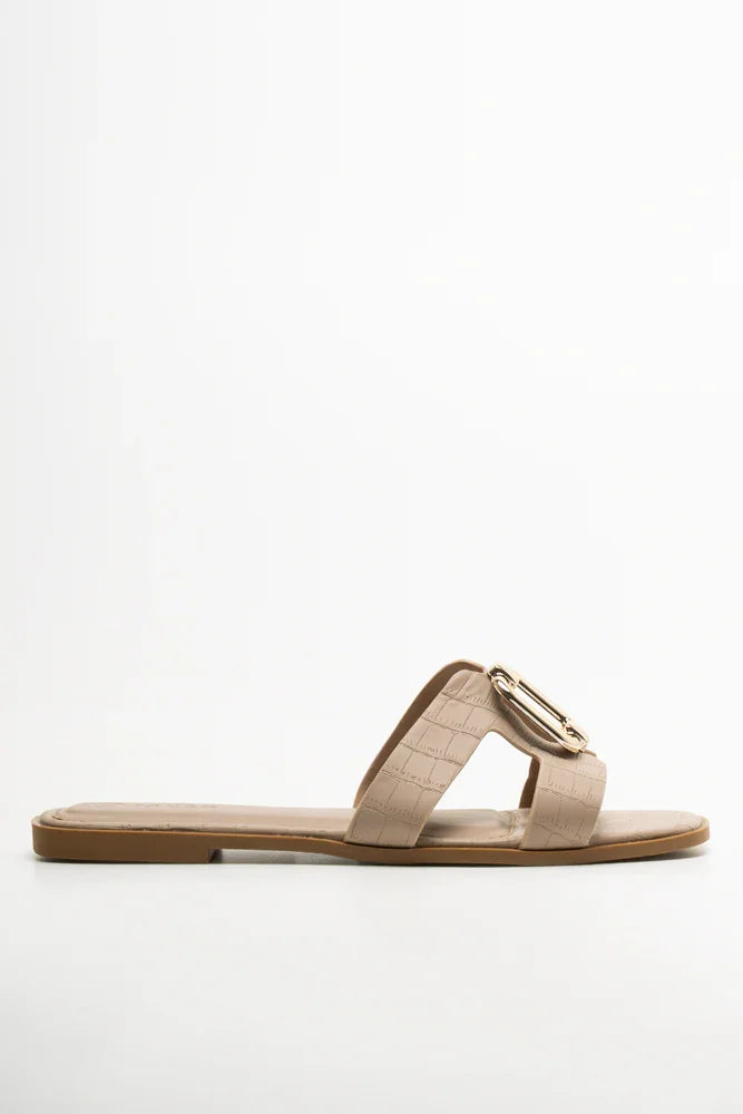 Cut Out Mule Sandals Natural (1)