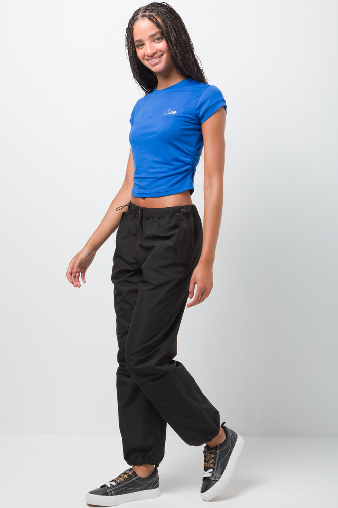 T-Shirt With Side Rouching Blue (1)