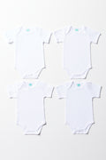4 Pack Short Sleeve Bodyvests White