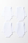 4 Pack Long Sleeve Bodyvests White (2)