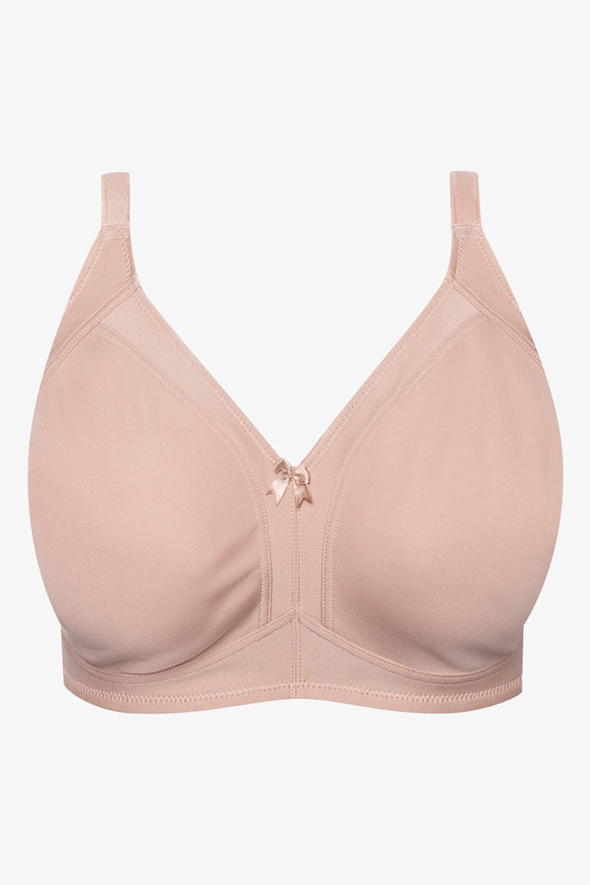 Plus Size 2 Pack Non Padded Wire Free Bras Black And Natural