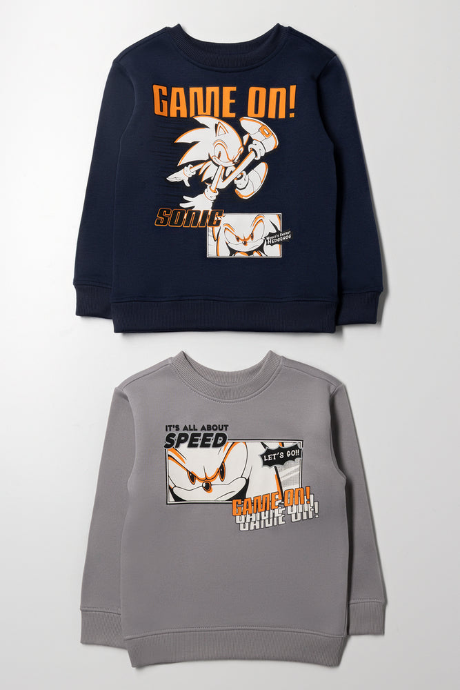 Sonic 2 Pack Tracktops Navy And Grey