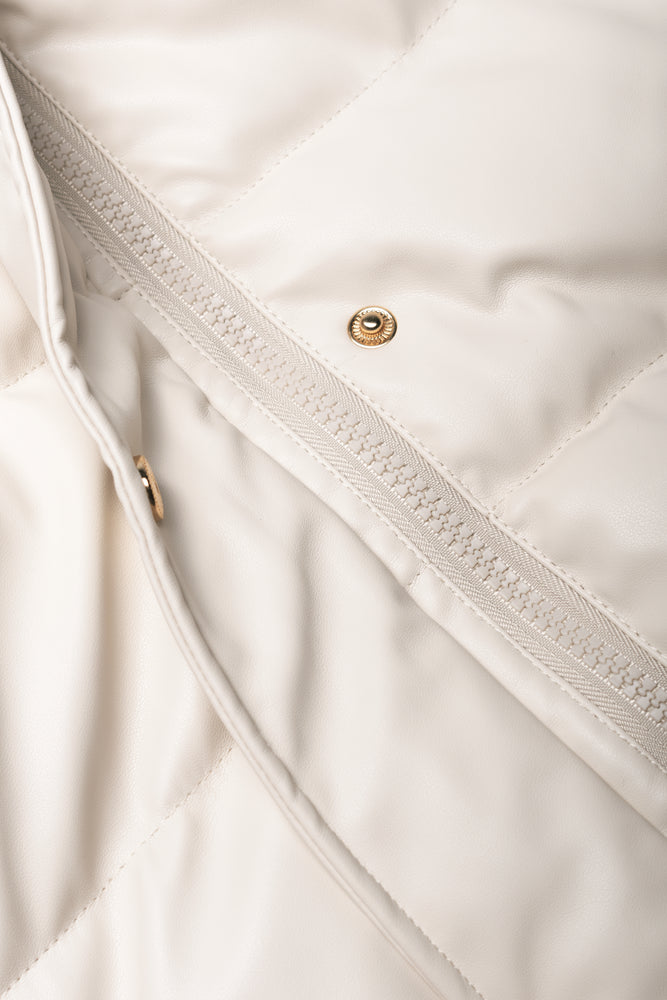 Hooded Puffer Coat Natural