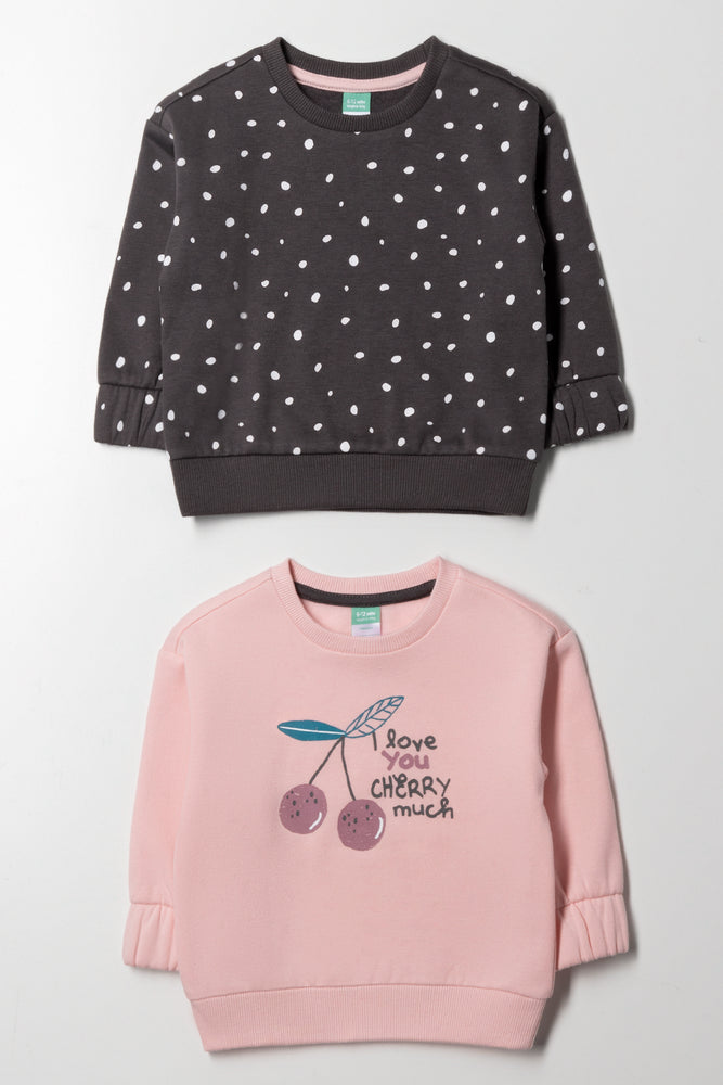 2 Pack I Love You Tracktops Pink And Dark Grey