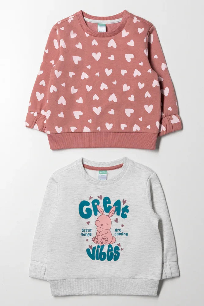 2 Pack Great Vibes Tracktops Grey And Pink